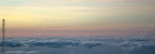 Panoramic view of cloudscape during sunset in Tenerife, Spain
