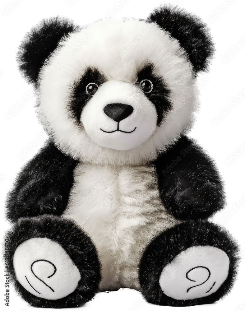 Great panda stuffed plush aninmal toy for children, isolated on transparent background, generative AI Great panda stuffed plush aninmal toy for children, isolated on transparent background, generative AI