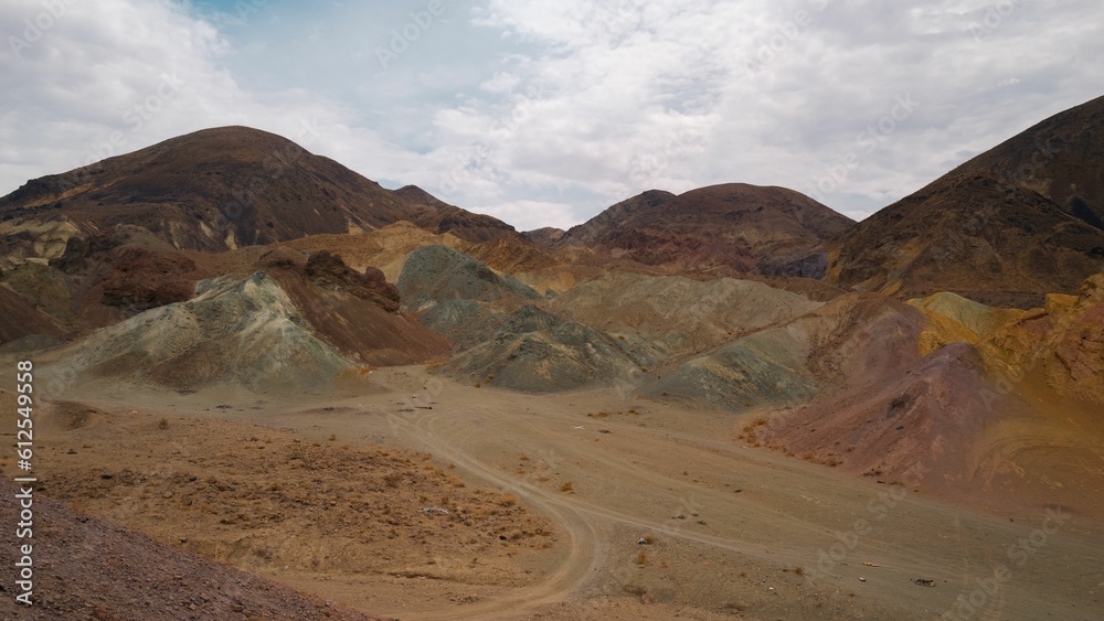 Mule Canyon Road Hiking Trail in Calico Mountains in Mojave Desert, California