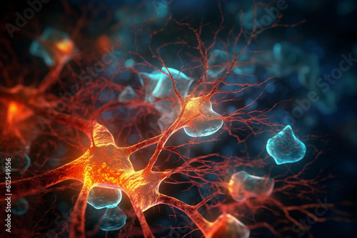 Illustration of three-dimensional neuron cells