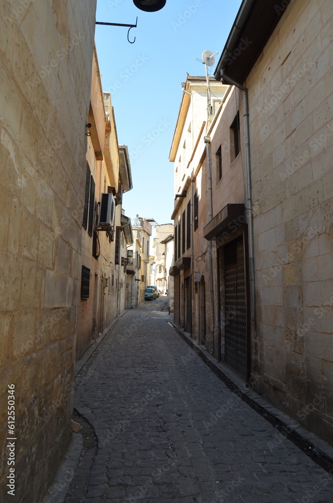 A side street with historical buildings.