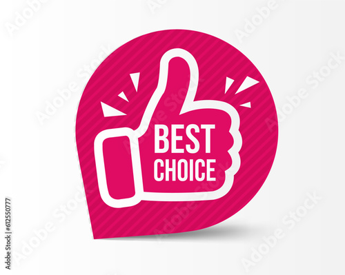 Hand Banner Best Choice With White Background