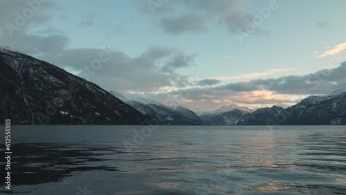 Wallpaper Mural Calming natural view of the sea in a Norwegian fjord during winter Torontodigital.ca
