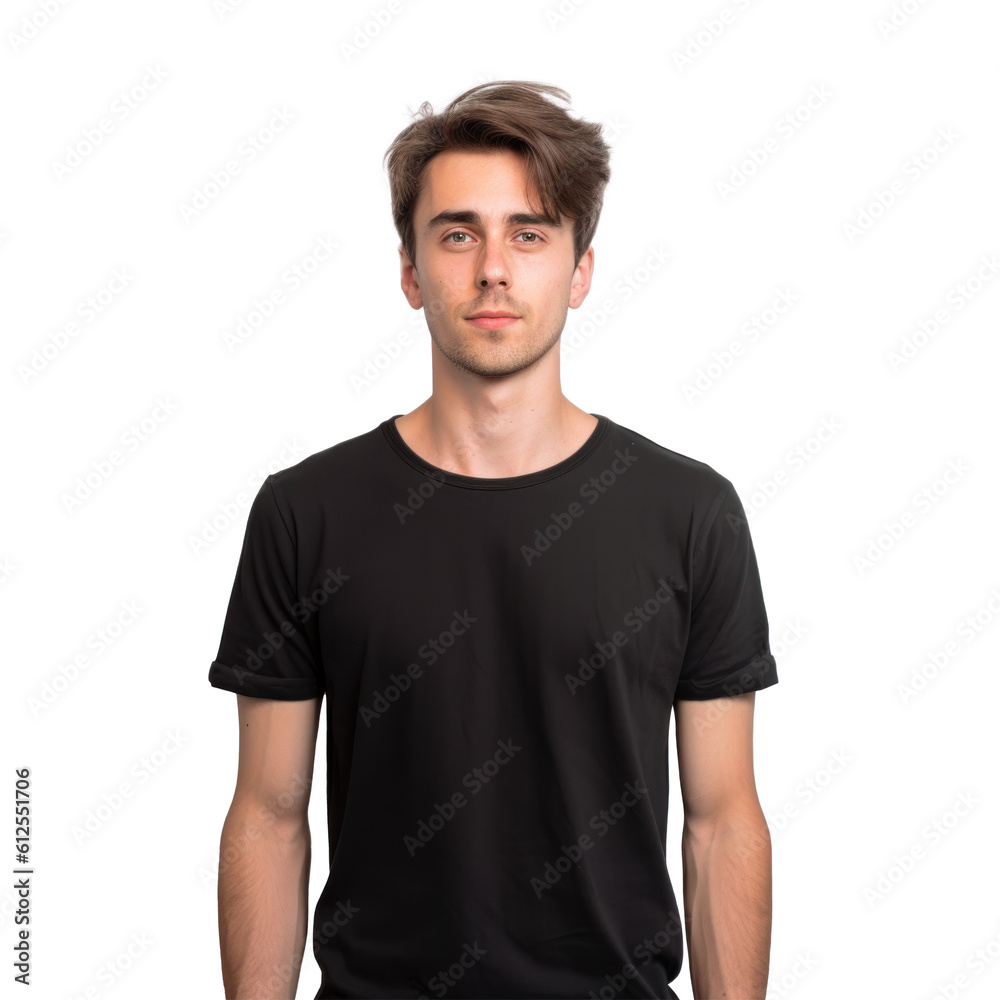 Fototapeta premium Black T-shirt Mockup. Illustration AI Generative.