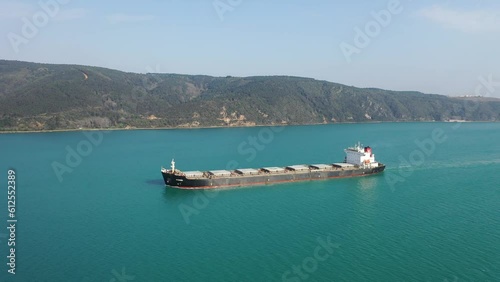Dry cargo ship sailing northbound on Straits Bosphorus. Bulk carrier or bulker is a merchant ship designed to transport bulk cargo such as grain ore coal or timber. Aerial