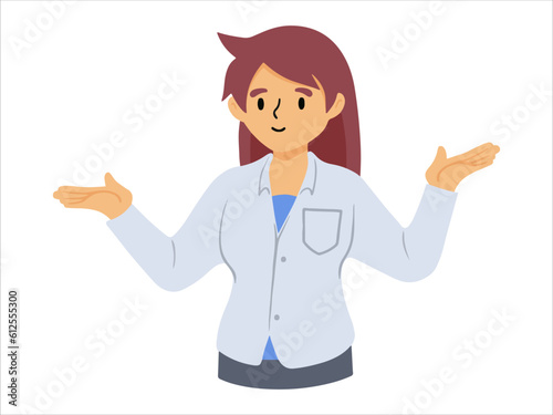 Lecturer character wearing uniform Illustration