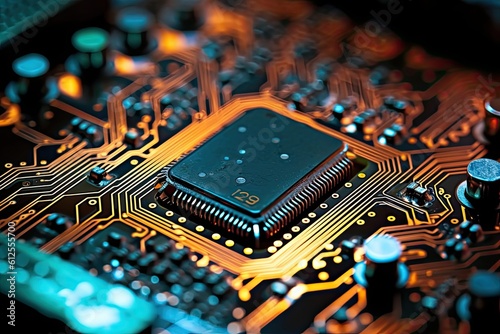 Close-up of a circuit board  - made with Generative Ai	
