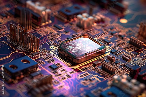 Close-up of a circuit board - made with Generative Ai	
