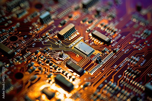  Close-up of a circuit board- made with Generative Ai	
