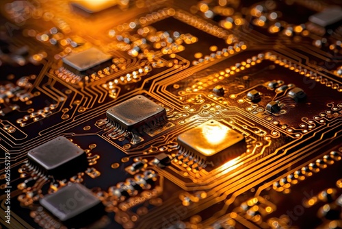 Close-up of a circuit board - made with Generative Ai	
