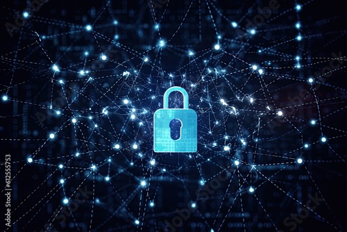 Cybersecurity lock - made with Generative Ai	
