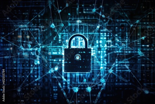 Cybersecurity lock - made with Generative Ai	
