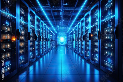 Big server room - made with Generative Ai	
