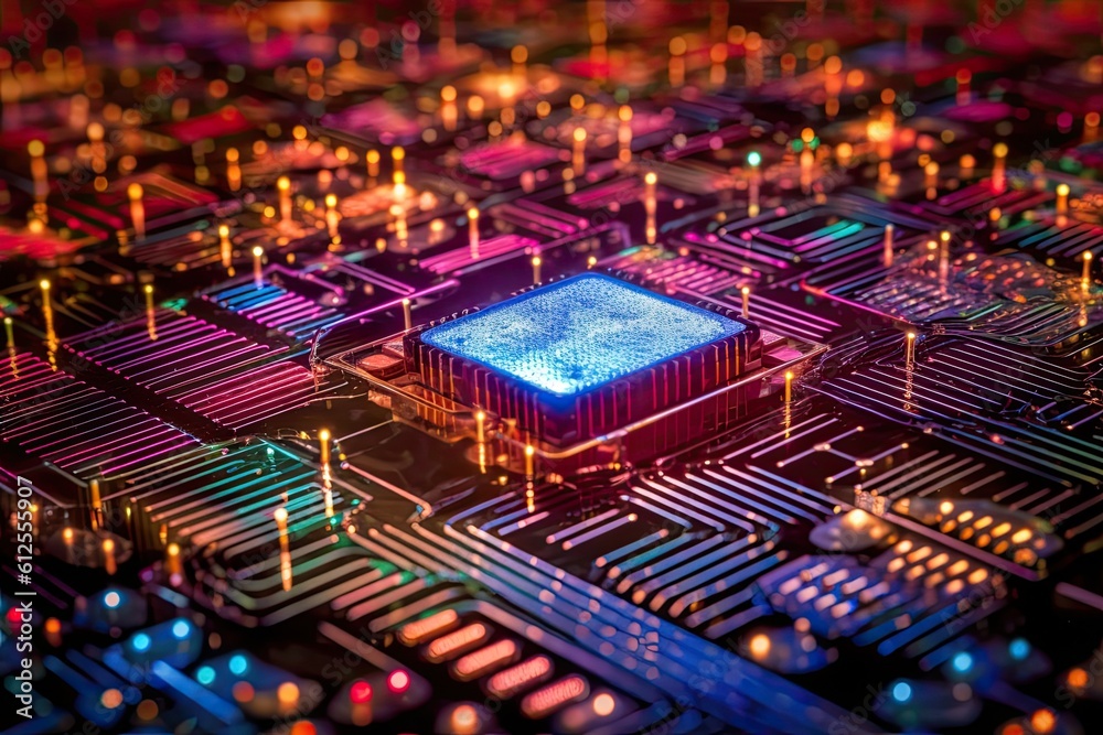  Micro Chip close up View  - made with Generative Ai	