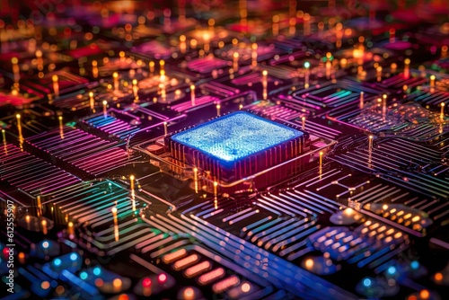  Micro Chip close up View  - made with Generative Ai	