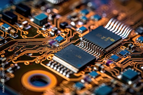 Micro Chip close up View  - made with Generative Ai	