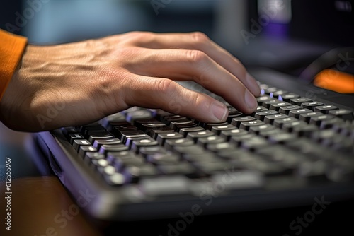   Hand typing on a Keybord - made with Generative Ai	