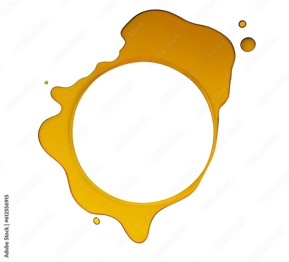 yellow splash in shape of circle on transparent background, generative ...