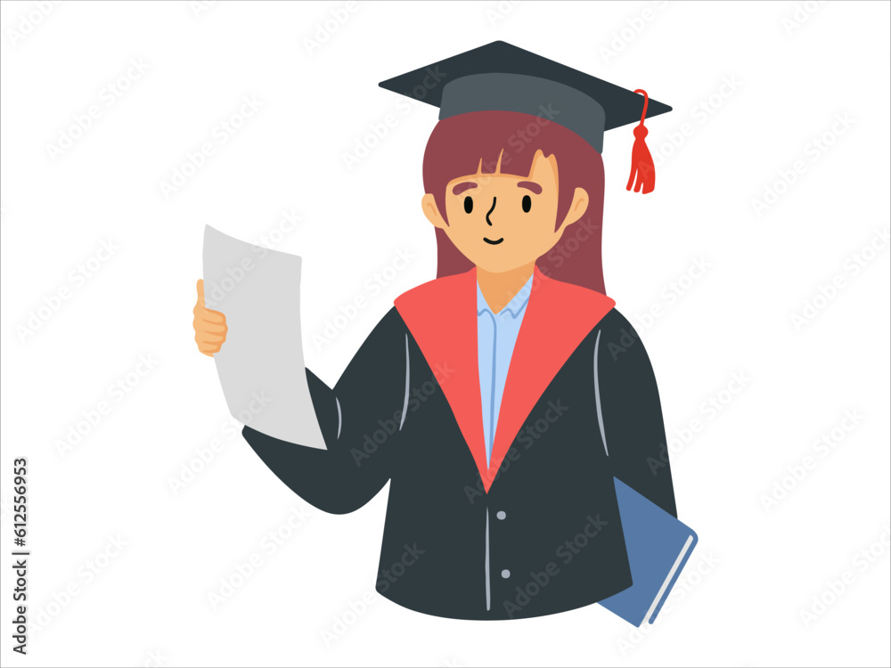 People Graduation character wearing toga uniform People Graduation character wearing toga uniform