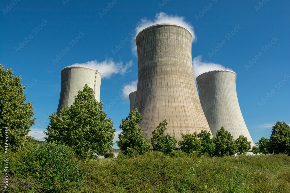 Closeup shot of a nuclear power plant in Mochovce, Slovakia Closeup shot of a nuclear power plant in Mochovce, Slovakia