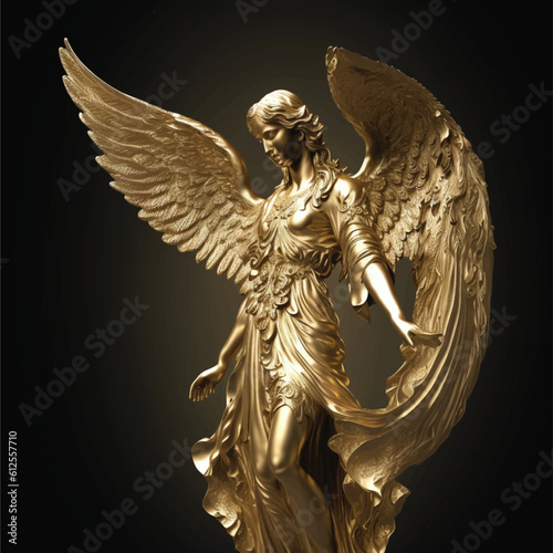 Golden statue of a female angel
