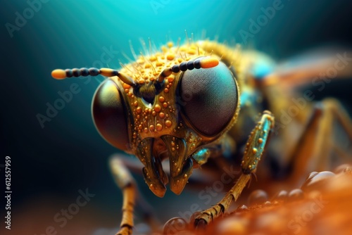 Close-up bee images. Generative AI