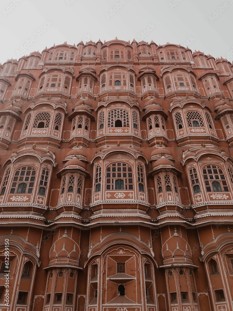 Low angle shot of Hawa Mahal in Jaipur, India