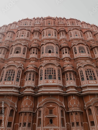 Low angle shot of Hawa Mahal in Jaipur, India