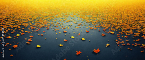 落ち葉の絨毯　Generative AI