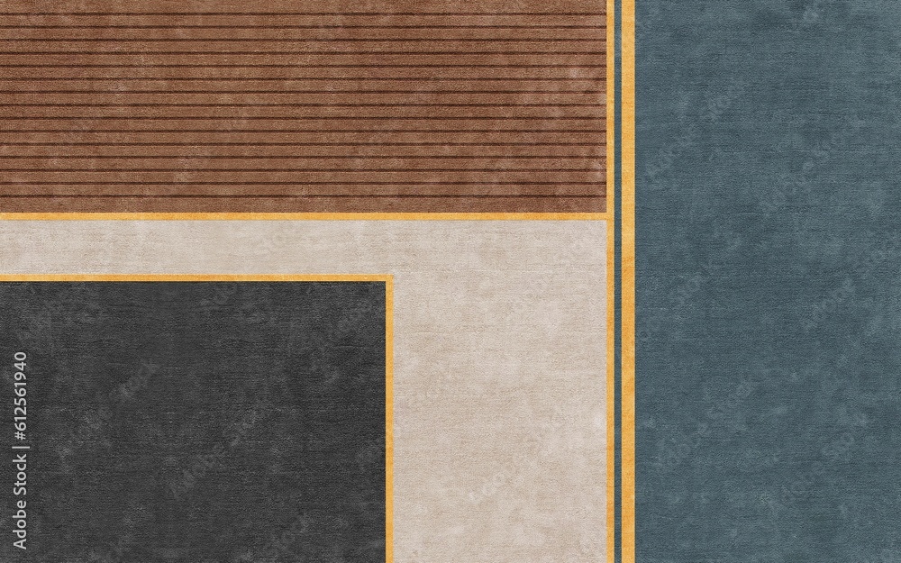 Fototapeta premium Illustration of abstract colorful shapes isolated on a carpet-textured background