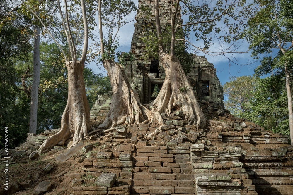 Beautiful shot of the Prasat Preah Palilay temple at Angkor Wat temple complex in Cambodia Beautiful shot of the Prasat Preah Palilay temple at Angkor Wat temple complex in Cambodia