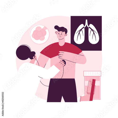 Chronic obstructive pulmonary disease abstract concept vector illustration. Obstructive pulmonary disease, chronic bronchitis, emphysema, COPD treatment, shortness of breath abstract metaphor.