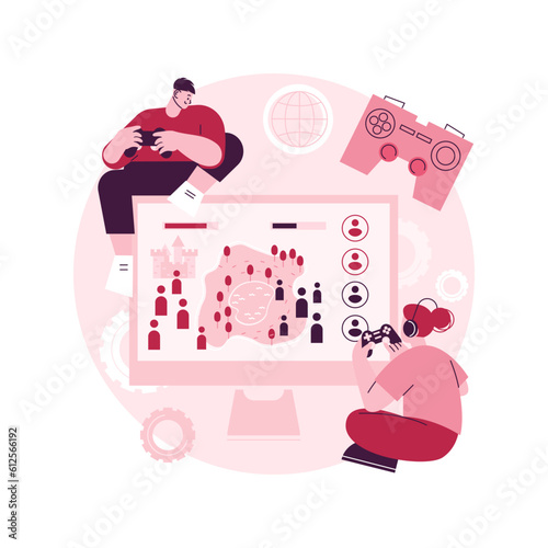 Multiplayer online battle arena abstract concept vector illustration. Multiplayer battle arena, massive online game, MMOG, MOBA ARTS, action real-time strategy, gaming platform abstract metaphor.