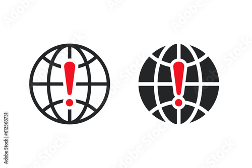 World warning error icon. Illustration vector