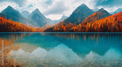 Fototapeta Naklejka Na Ścianę i Meble -  beautiful fairy tale landscape in autumn