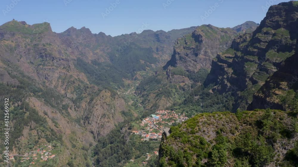 Aerial of the Curral das Freiras municipality in Madeira Island, Portugal. Aerial of the Curral das Freiras municipality in Madeira Island, Portugal.
