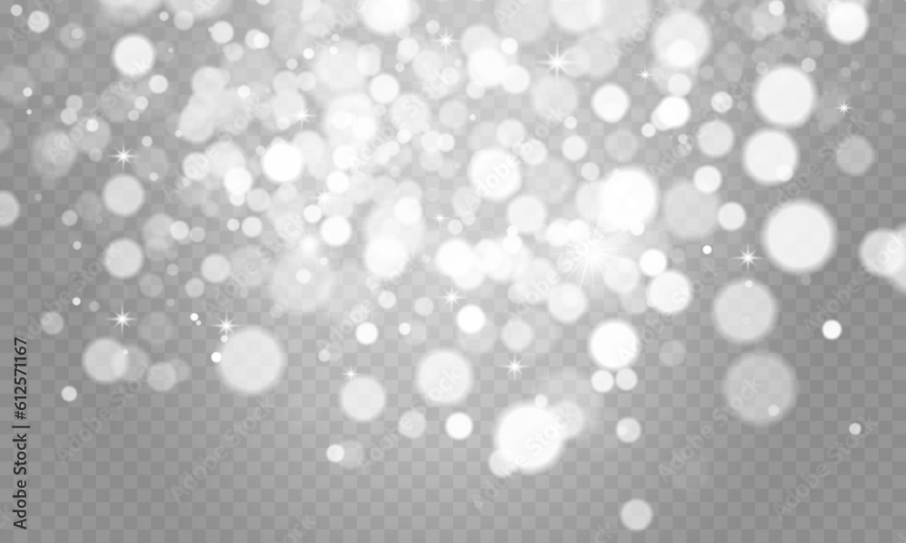 bokeh lights. Transparent blurred shapes. Abstract light effect on a transparent background. Vector illustration EPS10