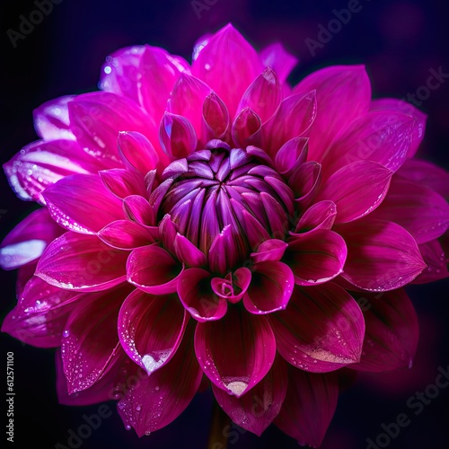 The Viva Magenta Fantasy: A Closeup of a Flower Blooming in Nature's Most Vibrant Color. Generative AI