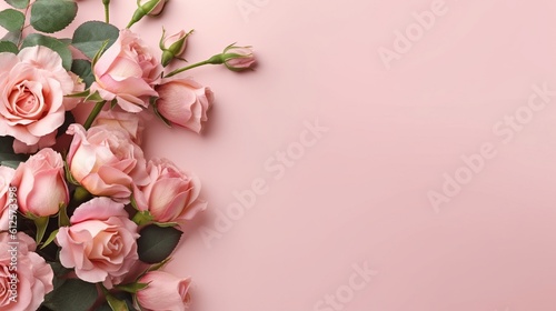 A beautiful background with real roses. Romantic  Love  Valentine Day  Passion. Create with generative ai.