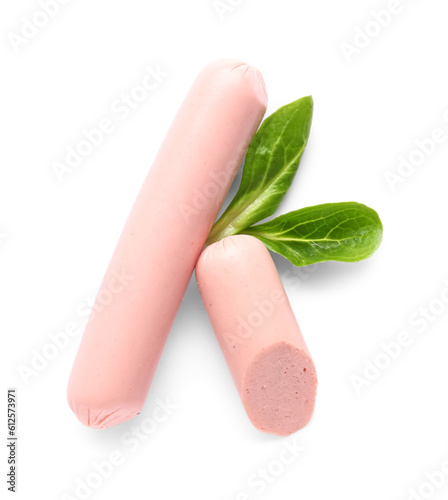 Freshly cooked pink sausage...