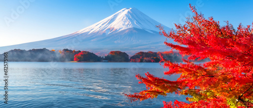 beautiful landscape of mount fuji japan with a lake photo