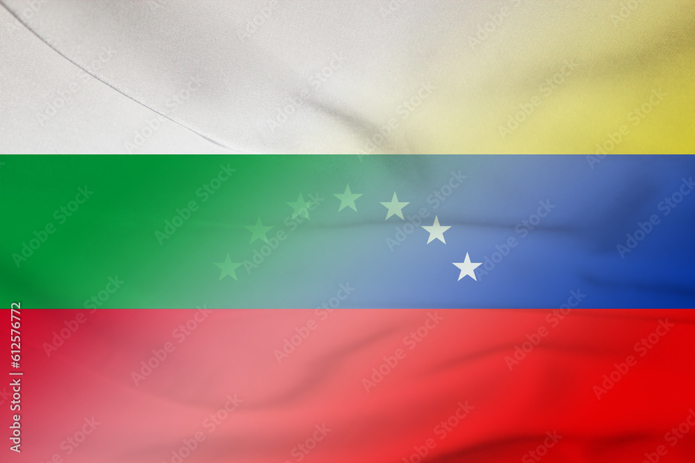 Obraz premium Bulgaria and Venezuela official flag transborder contract VEN BGR