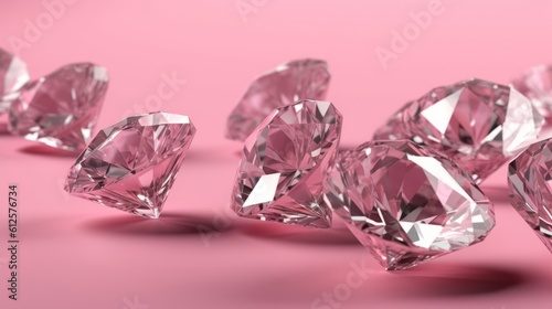 Diamond with tint on the pink background Created with Generative AI technology.
