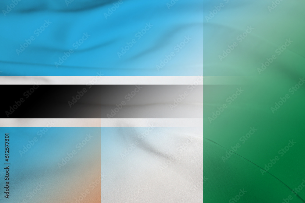 Fototapeta premium Botswana and Ivory Coast government flag transborder relations CIV BWA