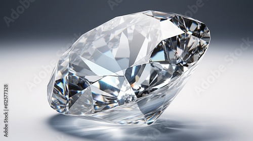 Diamond with tint on the white background Created with Generative AI technology.