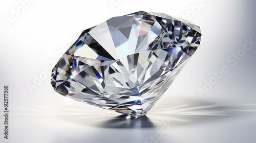Diamond with tint on the white background Created with Generative AI technology.