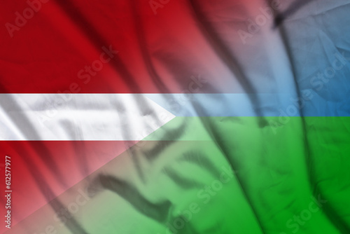 Latvia and Djibouti political flag transborder negotiation DJI LVA photo