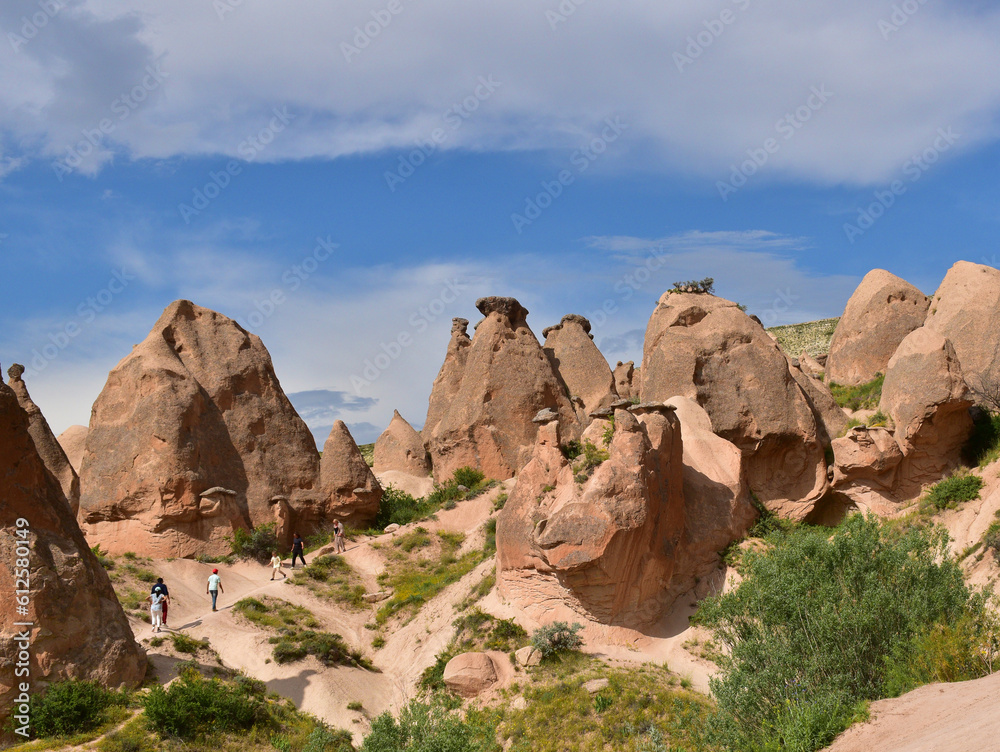 Fairy Chimneys dominate the landscape in Cappadocia. Geological in origin, the chimneys standout as unusual features of the landscape