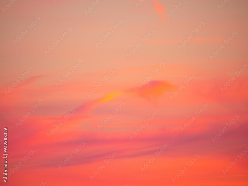 Pastel color pink and purple sky during scenic sunset