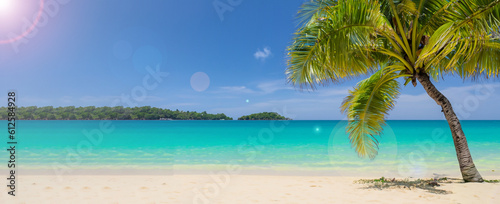 beautiful landscape of a beach with crystal clear water in high definition